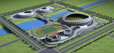 Stadium 3ds max vray exterior scene model 0011