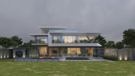 Modern Detached House Villa 3ds max vray exterior 