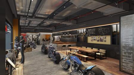 Motorcycle Shop Vintage Showroom Harley-Davidson M