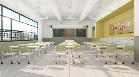 Classroom 3ds max vray interior scene model 0044