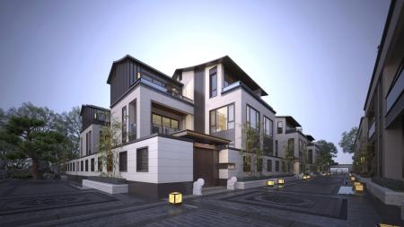 Townhouse 3ds max vray exterior scene model 0042