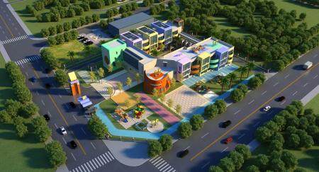 Kindergarten building 3ds max vray exterior scene 