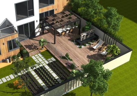 Courtyard 3ds max vray exterior scene model 0012