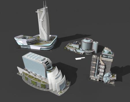 Modern Architecture Modern Tower 3ds max vray exte