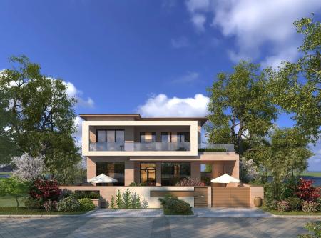 Modern Detached House Villa 3ds max vray exterior 