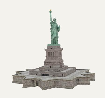 Statue of Liberty 3ds max vray exterior scene mode