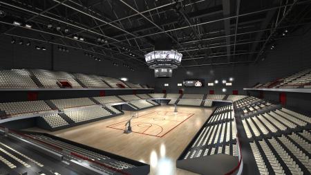 Basketball hall 3ds max vray interior scene model 