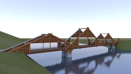 Bridge 3ds max vray exterior scene model 0013