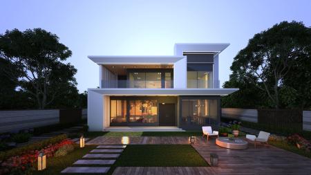 Villa 3ds max vray exterior scene model 0068