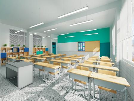 Classroom 3ds max vray interior scene model 0001