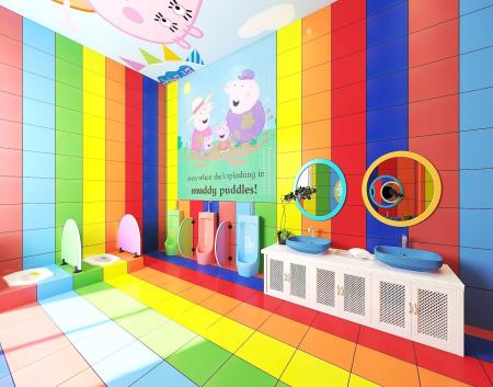 Kindergarten bathroom 3ds max vray interior scene 