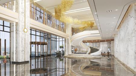 Hotel hall 3ds max vray interior scene model 0001