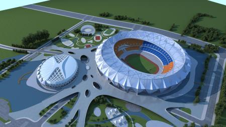 Stadium 3ds max vray exterior scene model 0008