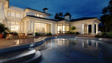 Villa 3ds max vray exterior scene model 0003