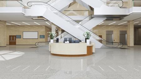 Hospital hall with reception 3ds max vray interior