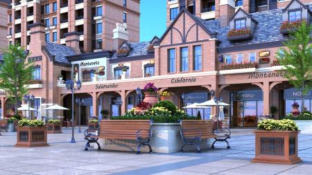 Shopping Street 3ds max vray exterior scene model 