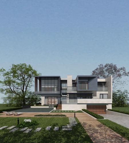 Villa 3ds max vray exterior scene model 0020