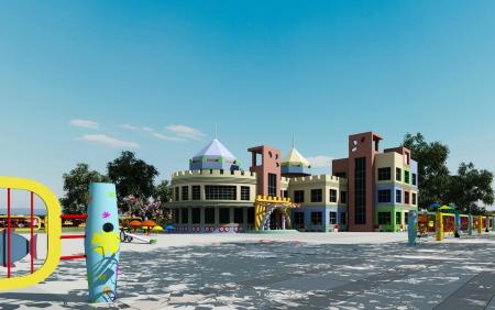 Kindergarten building 3ds max vray exterior scene 