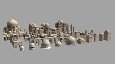 Mosque building 3ds max vray exterior scene model 