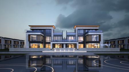 Villa 3ds max vray exterior scene model 0066