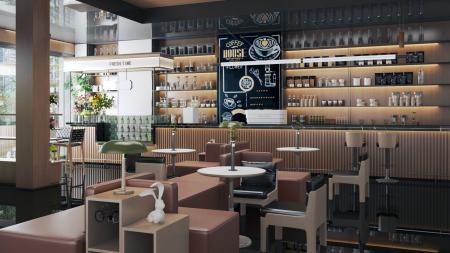 Coffee shop 3ds max vray interior scene model 0098