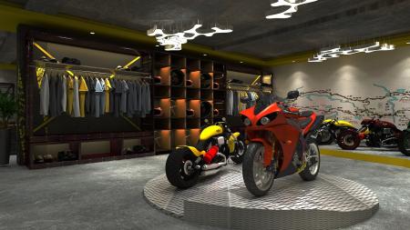 Motorcycle Shop 3ds max vray interior scene model 0022
