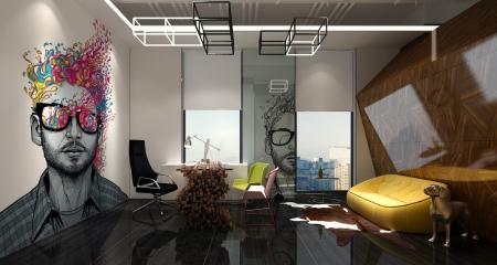 Office 3ds max vray interior scene model 0105