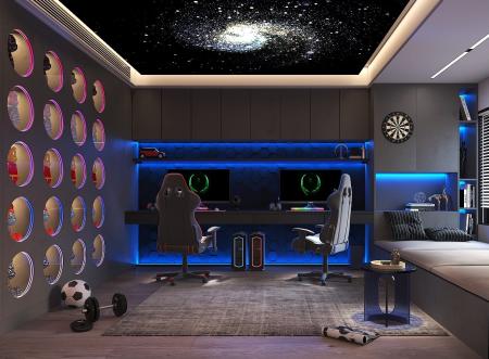 Gaming room 3ds max vray interior scene model 0018