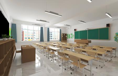 Classroom 3ds max vray interior scene model 0048