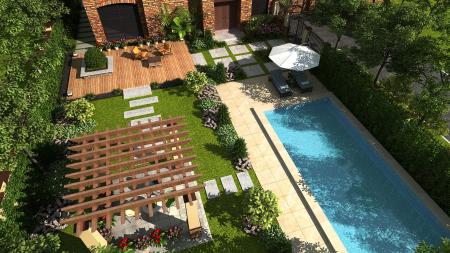 Courtyard 3ds max vray exterior scene model 0007