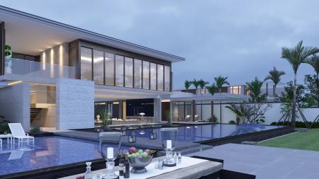 Villa 3ds max vray exterior scene model 0035