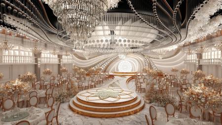 Wedding hall 3ds max vray interior scene model 003