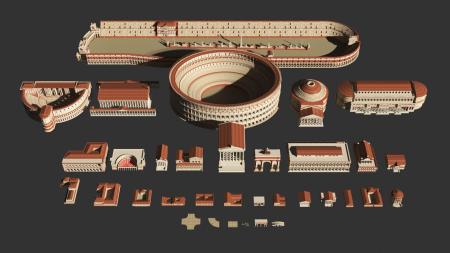 Roman Archeological Sites 3ds max vray exterior sc