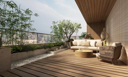 Modern Balcony 3ds max vray exterior scene model 0