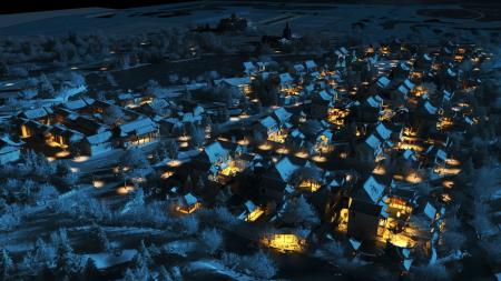 Chinese aerial night view 3ds max vray exterior sc