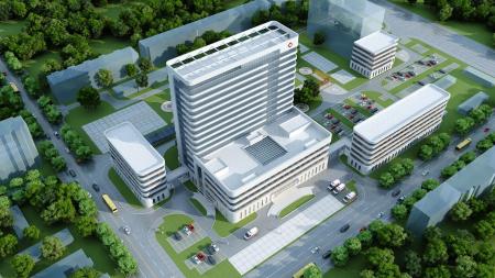 Hospital building 3ds max vray exterior scene mode