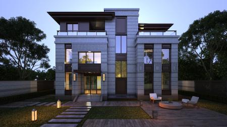 Villa 3ds max vray exterior scene model 0010