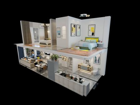 Modern Apartment 3ds max vray interior scene model