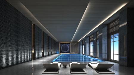 Swimming pool 3ds max vray interior scene model 00