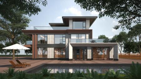 Villa 3ds max vray exterior scene model 0082