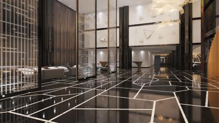 Hotel hall 3ds max vray interior scene model 0010