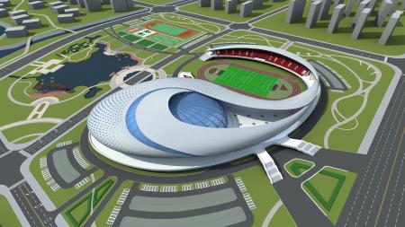 Stadium 3ds max vray exterior scene model 0025