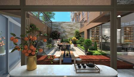 Modern Courtyard Private Yard 3ds max vray exterio