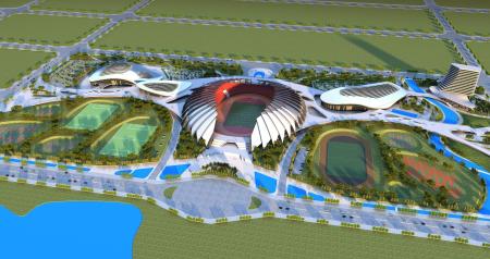 Stadium 3ds max vray exterior scene model 0012