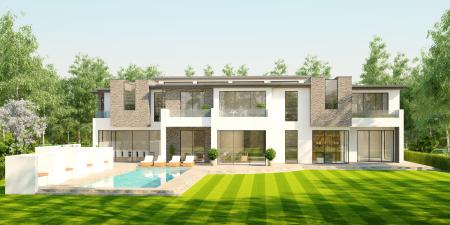 Villa 3ds max vray exterior scene model 0010