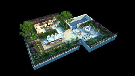 Courtyard 3ds max vray exterior scene model 0003