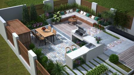 Courtyard 3ds max vray exterior scene model 0042