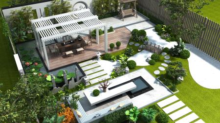 Courtyard 3ds max vray exterior scene model 0017