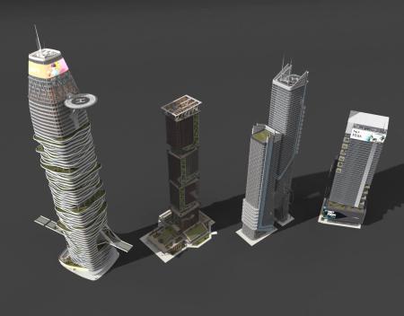 Modern Architecture Skyscraper 3ds max vray exteri