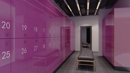 Gym dressing room 3ds max vray interior scene mode